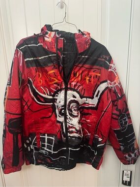 NWT Members Only x Jean-Michel Basquiat Hooded Jacket Size L Art Print